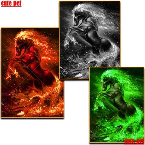 5D Diamond Embroidery Animal galloping horse Diamond Painting Sale Cross Stitch Full round Drill Handmade decoration salon gift