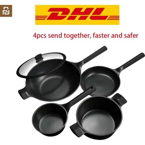 Youpin Huohou NonStick Super Platinum Frying Pan Wok Stockpot Milk Pan Durable Easy to Clean High Temperature Reminder Kitchen