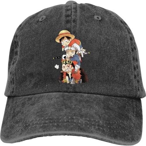 Trio Sticker The Baseball Cap Peaked capt Sport Unisex Outdoor Custom One Piece Anime Manga Hats