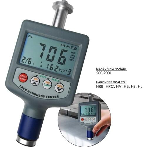 Digital Palm Rebound Leeb Hardness Tester 200~900L Range, 50 Data Memory Gauge Meter for Metal Cast Iron Stainless Steel