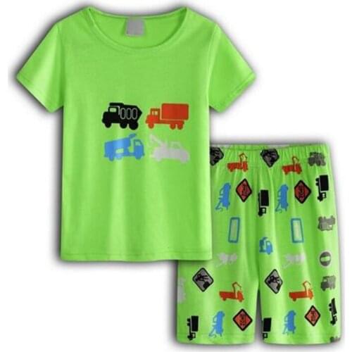 Children Cartoon Pijamas Suit Baby Summer Pajamas Nightwear For Boys Girls Pyjamas Kids Clothes Set Boy Short Sleeve Sleepwear