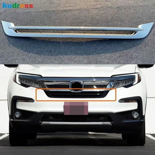 For Honda Pilot 2019 2020 SUV Chrome Front Grille Cover Trim Decoration Front Bumper Molding Strip Car Styling Accessories