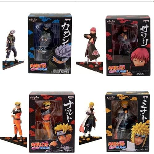 Bandai Naruto Figure DXF Naruto Shippuden Minato Sasori Kakashi Genuine Model Anime Figure Action Toy Figure Toys for Children