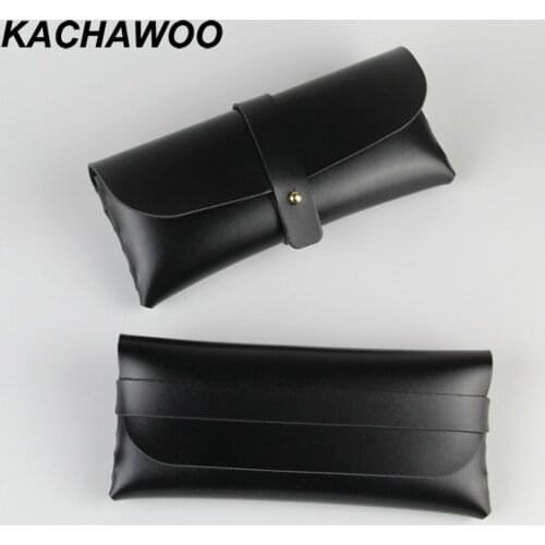 Kachawoo men women glasses case fashion soft PU leather for sunglasses portable box black white gold customize drop-shipping