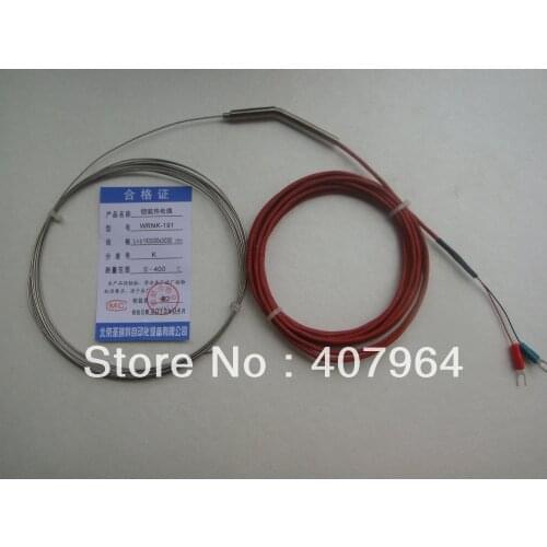 K thermocouple SS304 sheath 0-400C L=3000mm diameter 1mm Fine Diameter with transaction tube