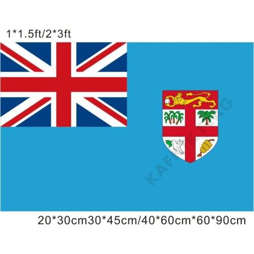 KAFNIK,free shipping 20*30cm/30*45cm/40*60cm/60*90cm small flags Fiji National Flag for Countries World Event Decorative Flags