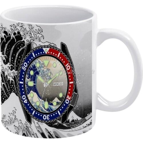 Skx The Great Wave Dial Coffee Mugs Ceramic Personalized Mugs 11 Oz White Mug Tea Milk Cup Drinkware Travel Mug Skx Skx007 Diver
