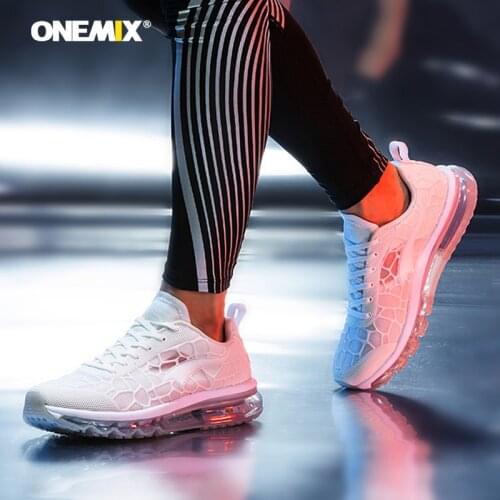 Onemix New Air Cushion Running Shoes Men Mesh Breathable Wear-Resistant Massage Sport Shoes Women Trainer Comfortable Sneakers