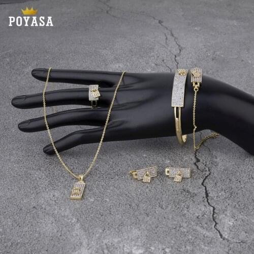 Moroccan Caftan wedding gold jewelry set for women crystal beads fashion jewelry set copper high quality jewelry set