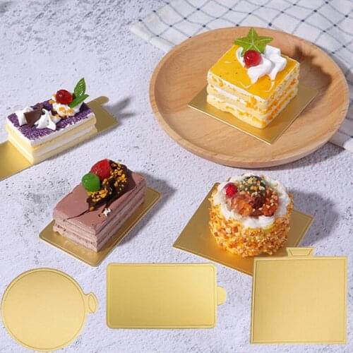Meibum Golden Paper Board Black Mousse Mat 100pcs/Set Cake Cardboard Cake Base Pastries Dessert Displays Tray Decorative Tools