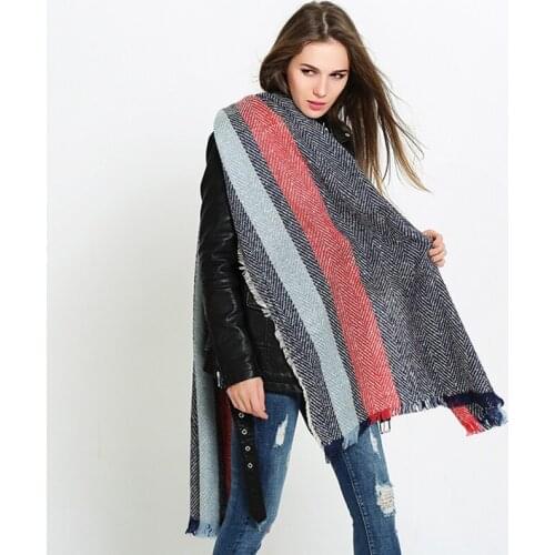 Mingjiebihuo Autumn and winter New herringbone twill cashmere scarf female winter shawl women girls
