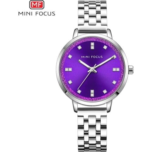 MINIFOCUS Fahion Diamond Women Wristwatch Rose Gold Silver Luxury Watch Ladies casual Stainless Steel Waterproof Quartz Clock