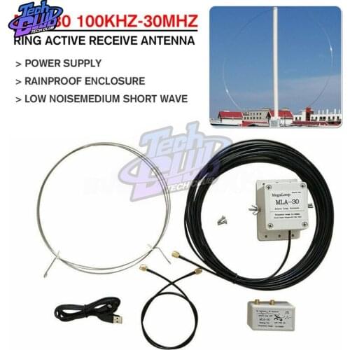 MLA30+ MLA-30 K180WLA Ring Active Magnetic Loop Antenna HA SDR Short Medium Wave Radio Antenna Low Noise 100kHz-30MHz