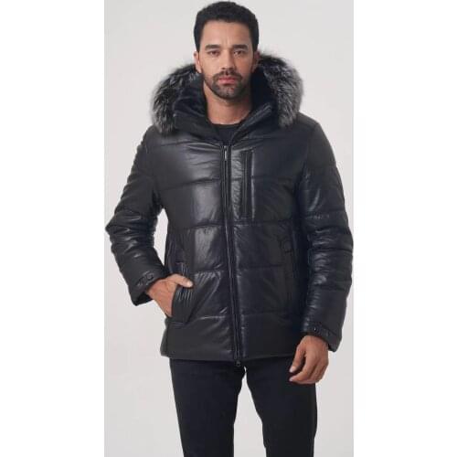 2021 New Mens Winter Coat With Silver Fox Fur Collar High Quality Mens Thick Warm Formal Brand Apparel OGMANDO2008