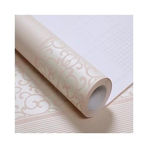 3d wall sticker proof wallpaper Non-woven wallpaper brief modern solid color 3d relief living room background wall paper stripe