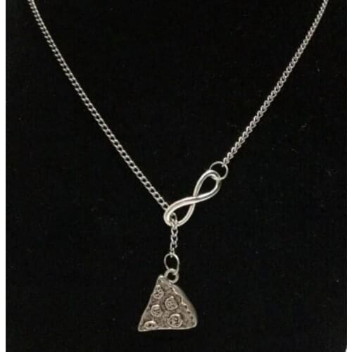 New Fashion Pizza Charms Necklace Pizza & Lucky 8 Charms Pendant Necklace Jewelry Gift Fast shipping