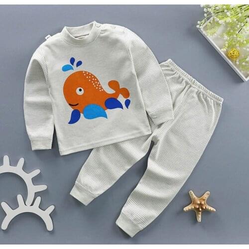 New Autumn Winter kids indoor suits children inside warmly clothing sets T-shirt+ pant 2pcs/set baby boys girls wear