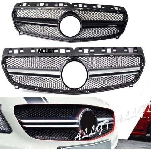 Car Front Grille Fit for Mercedes Benz A-Class W176 2013 2014 2015 Silver and Black