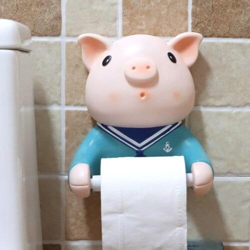 Cute Piggy Toilet Paper Roll Hanging Rack Bathroom Roll Holder Tissue Case Tissue Box Paper Case