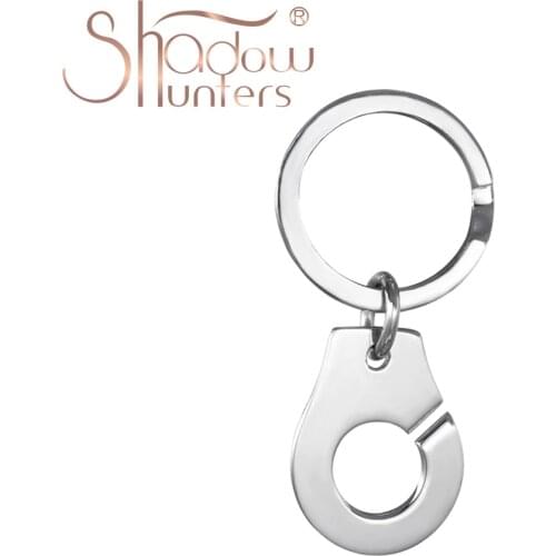 SHADOWHUNTERS Luxury 925 Sterling Silver Handcuff Keychain For Lovers Gift Decorative Hangings Man And Woman Jewelry Menottes