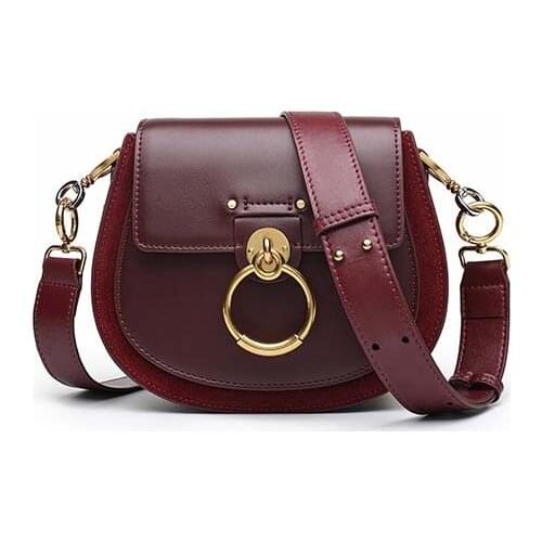 Epmker Handbags Women Bags Luxury Designer Ring Saddle Purse 2021 Small Crossbody Bag Genuine Leather Evening Shoulder Bags