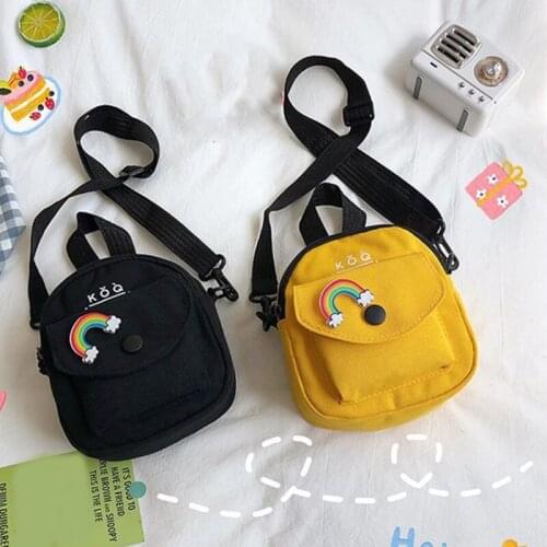 All-match Canvas Small Cross Body Bag Messenger Bag Women Men Kids One-shoulder Bags Handbags for Phone Napkin Lipsticks