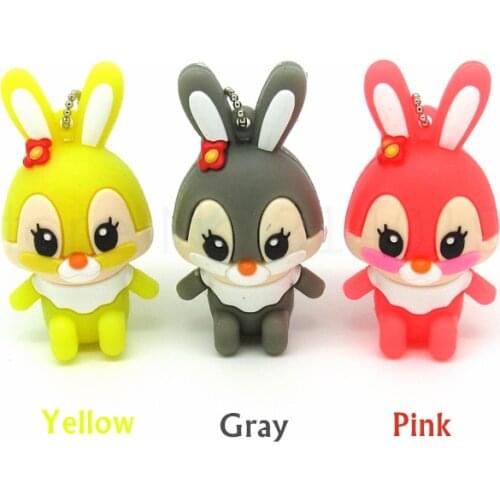 Cartoon Lovely rabbit usb flash drive pen drive memory stick PenDrive Thumb u disk real capacity 4GB 8GB 16GB 32GB