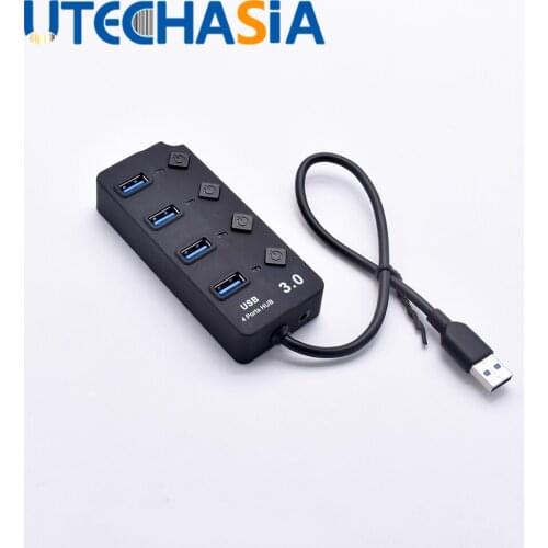Hi-speed USB 3.0 Hub 4 Port 5Gbps Independent Switch Hub USB 3.0 Splitter Adapter For PC Computer
