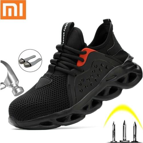 Xiaomi Breathable and Heightening Work Shoes Comfortable and Wearable Sole Anti-Smash and Anti-Puncture Solid Color Safety Shoes