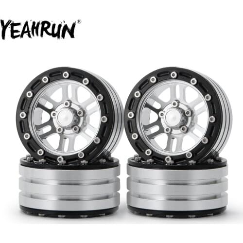 YEAHRUN 1/2/4 Pcs Metal 1.9inch Beadlock Wheel Rim Hub For 1/10 Axial SCX10 D90 90034 Tamiya CC01 RC Crawler Car Parts