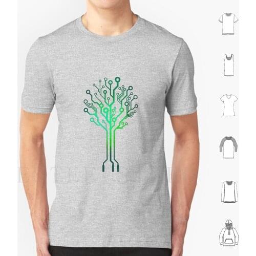 Green Tree Electronic Circuit Board T Shirt Print Cotton Printed Circuit Board Circuit Electronic Computer Electronics Pcb Chip
