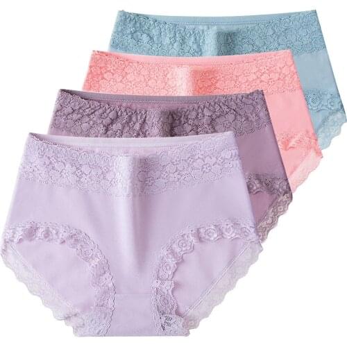 Women Mid-Rise Panties Cotton Seamless Sexy Lace Women Comfort Underwear Body Shaper Female Soft Breathable Lingerie Briefs