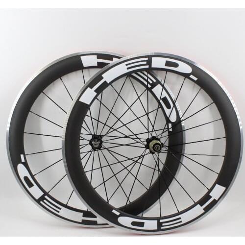 1pair New 700C 60mm clincher rim Road bike matt UD carbon bicycle wheelset with alloy brake surface aero spoke skewers Free ship