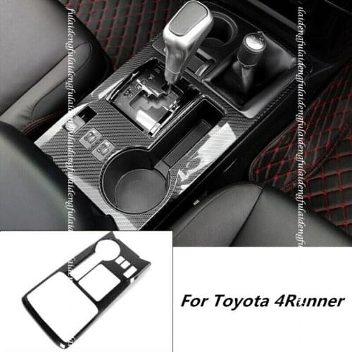 1pcs For Toyota 4Runner 2010-2019 Carbon Fiber ABS Interior Gear Shift Box Panel Cover Trim car accessories