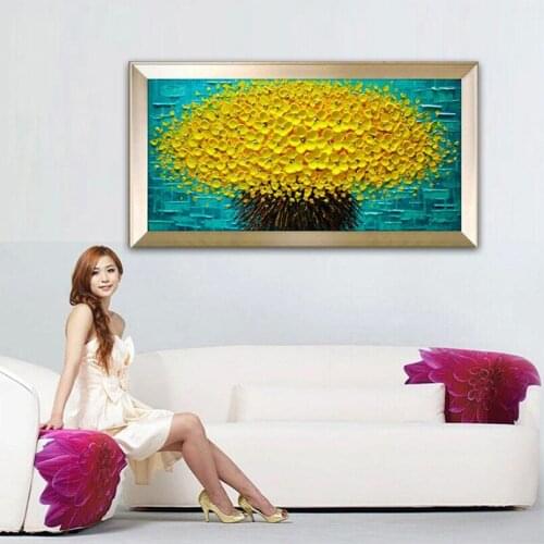 100% Hand painted oil painting Home Decor high Quality Modern Canvas knife painting flower pictures Art DM19018161
