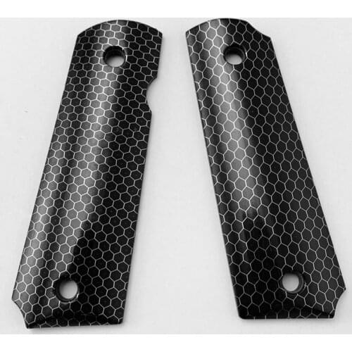 2Pieces Tactics Pistol 1911 Grips Black C-Tek Honeycomb Pattern Resin Grips Custom Grips CNC Material 1911 Accessories
