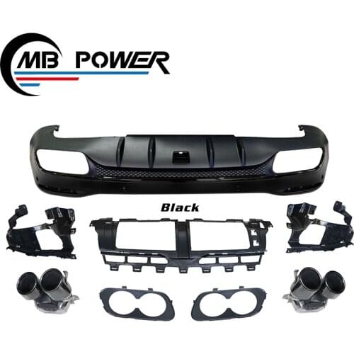 2021 w167 GLE53 SUV Rear Diffuser with Tips for w167 GLE53 SUV Black and Sliver Diffuser with Exhaust Tips