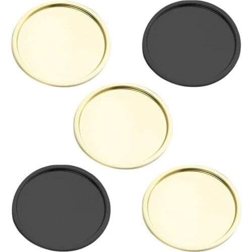 5Pcs Iron Aromatherapy Candle Tray Bare Wax Bottom Color Random Small Round Trays Candle Plates Centerpiece Wedding Decorations