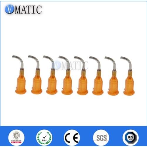 Free Shipping 15G Amber 0.5" 90 Degree Bent TE Premier Blunt End Stainless Steel Dispensing Needle Tips 1/2 Inch