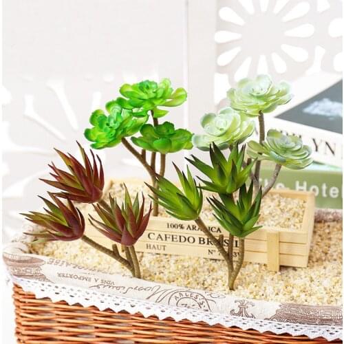 Large 3Heads Aloe Lotus Artificial Succulents Plants Home Garden Living Room Balcony Decoration Fake Plants DIY Desktop Bonsai