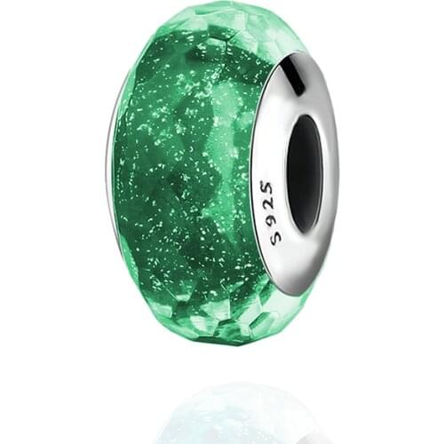 New 925 Sterling Silver Green Murano Glass Bead DIY Fit Charms Silver 925 Original 2020 Bracelets Beads For Women Jewelry Making