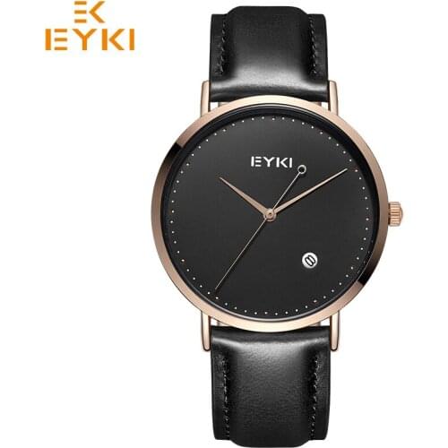 EYKI Relogio feminino masculino Top Brand Luxury Ultra Thin Watches Lovers' Dress Clock Quartz Leather Men Women Watch Gift Box