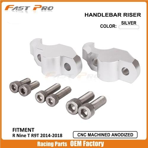 CNC Billet HandleBar Fat Bar Risers Mount Clamp Adaptor For BMW R Nine T R9T 14 15 16 17 18 2014 2015 2016 2017 2018