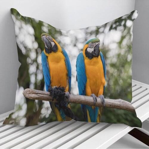 Ara ararauna parrot Throw Pillows Cushion Cover On Sofa Home Decor 45*45cm 40*40cm Gift Pillowcase Cojines Dropshipping