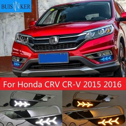 For Honda CRV CR-V 2015 2016 LED Car DRL daytime running light Bumper Front Fog lamp Turn Signal yellow