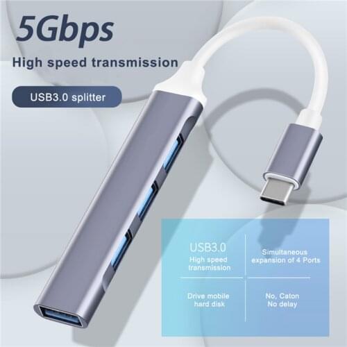 4 in 1 Expansion Dock, 5Gbps High-speed Transmission USB3.0 Portable HUB Adapter