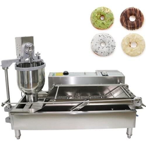 Electric Donut Double Row Commercial Machine Automatic Fried Snack Multifunction Food Processing Machine Stainless Steel 6000W