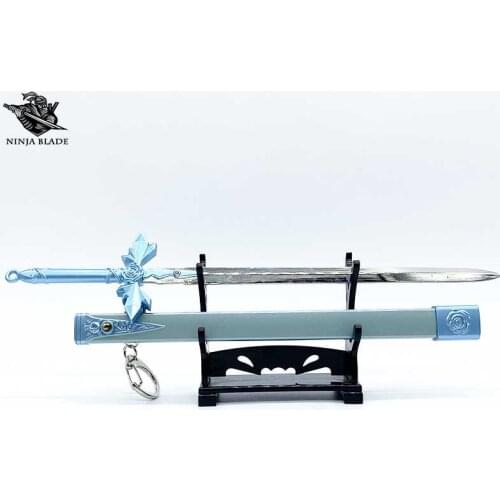 SAO Kirito Blue Rose Sword Small Kirigaya Kazuto Blade Sword Art Online Replica Mini Weapon Model Anime Collection Gifts