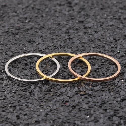 Titanium Steel Men Women Silver Color Gold Color 1mm Circles Ring Size 3-10 Stainless Steel Band Women Tail Ring Gifts