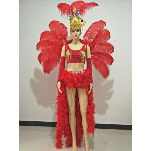 Feather clothing Stage performance catwalk carnival Headdress flower pubs party Mens wear womens clothing